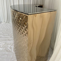 Comptoir de bar rond en acier inoxydable doré de luxe pour les décorations de fête de mariage