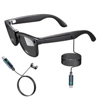 Câble de charge compatible pour lunettes intelligentes Meta Ray-Ban avec USB-C, longueur 2 m, protection contre les surcharges, voyant lumineux, design portable
