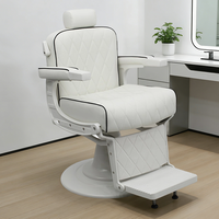 Fauteuil de barbier rétro inclinable avec rotation à 360 degrés pour salon de coiffure, salon de beauté, spa
