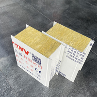 Panneau isolant moderne en laine de roche à joint plat pour structure en acier, usine, maison préfabriquée, cloison, classe ignifuge, installation facile