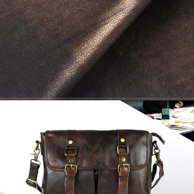 0.7MM Leather rolls Heavy Metal Flat Burnished weave pu faux leather hand bag