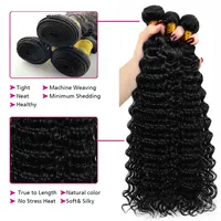 Extensions de cheveux humains brésiliens Remy non traités, ondulés, bouclés, type Deep Wave, Micro-Link, 28, 30, 32 pouces, 1/3 Tissage