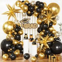 Kit Guirlande Arche Joyeux Nouvel An 2027, Nappe Fond Noir et Or, Ballons en Aluminium, Confettis Colorés en Latex, Décoration de Fête du Nouvel An