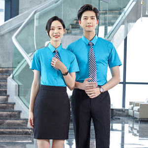 Bamboo Fiber Unisex Shirt Long And Short Sleeves Anti-Wrinkle Solid Color Business <b>Work</b> Shirt Poplin Fabric - Product Image 4