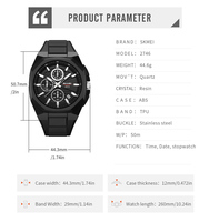 SKMEI 2746 Herrenuhren Luxus Minimalistisch TPU-Armband Wasserdicht Leuchtend Datum Sport Armbanduhren Quarzuhren