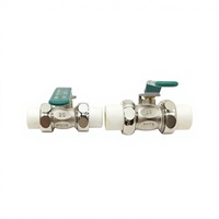 Vanne à bille en laiton Xingfu haute pression 1/2\"-1\" à double union, vanne d'eau durable, poignées vertes, fonctionnement manuel, OEM disponible