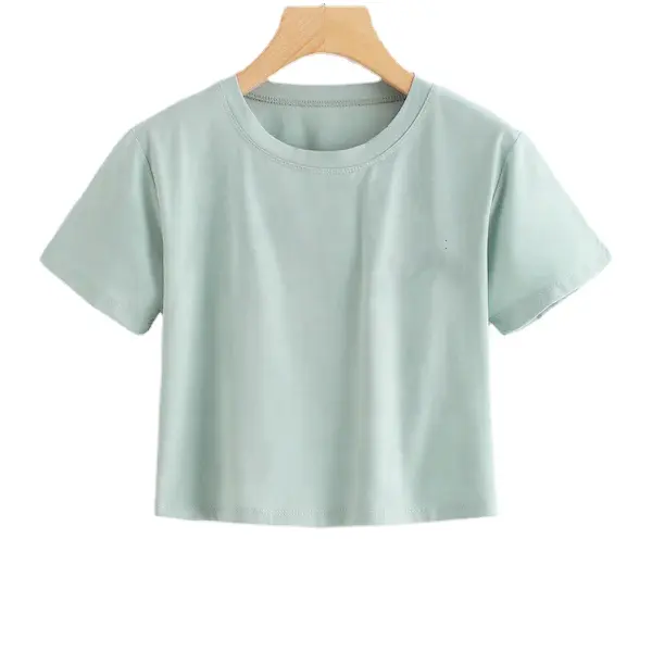 T-shirt Crop in cotone elasticizzato per bambina con consegna rapida