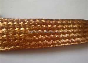 Cable de cobre estañado de 220V, funda de protección de Cable trenzado a tierra, malla plana, revestimiento de alambre de Metal extensible Flexible, trenzado desnudo - Product Image 5