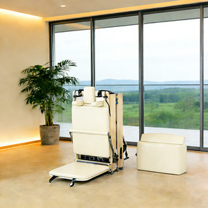 Appareil de <span class=keywords><strong>Pilates</strong></span> Reformer Pliable pour la Maison, en Bois de Chêne Cerisier, Réglable, Écologique, Durable, pour Studio de <span class=keywords><strong>Pilates</strong></span> et Bien-être - Product Image 4