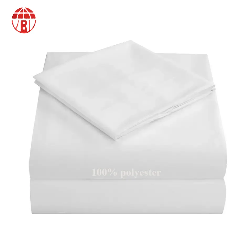 Ensembles de literie de luxe drap de lit en gros couleur unie 3pcs blanc ensemble de draps ajustés king size ensembles de lit en microfibre d'hôtel