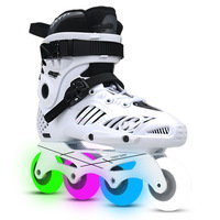 Patins à roulettes en ligne LJC pour adultes, hommes et femmes, du niveau débutant au professionnel, coque en polypropylène, roues en caoutchouc PU à rangée unique