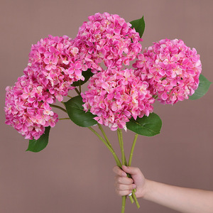 <b>Artificial</b> Hydrangea Flowers Silk Large <b>Bouquet</b> High Simulation Home Decoration Wedding Props - Product Image 1