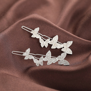 Butterfly Hair <b>Clip</b> Alloy Gemstone Encrusted Women Party BB <b>Clip</b> Style 1 - Product Image 2