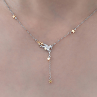 Colliers pendentifs en forme de cheval à pampilles Fine Stars pour femmes, argent sterling 925, chaînes tendance, collier pour filles, bijoux personnalisés, vente en gros