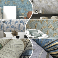 Papier peint en vinyle PVC imperméable KingMair classique, motif floral, pour chambre à coucher, salon, couloir, hôtel, facile à poser soi-même