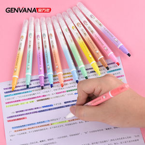 Маркеры-текстовыделители Genvana School Supplies, 12 цветов, двусторонние, стираемые, разноцветные - Product Image 5