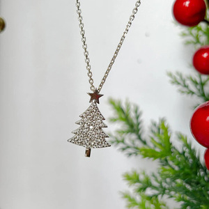 Collier pendentif étoile de Noël pour femme, collier à breloques scintillantes incrustées, bijou fantaisie, cadeau de mode - Product Image 1