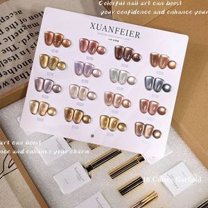 Kit de vernis à ongles gel UV OEM 16 couleurs Garfield Cat avec perles de verre marron <span class=keywords><strong>caramel</strong></span> et design œil de chat 15ml, vernis à ongles gel magnétique - Product Image 5