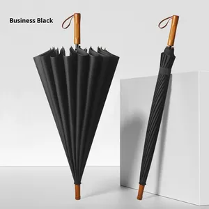Custom Business Semi-Automatic Control Wholesale 16-Rib <b>Large</b> Size Men's Golf Advertising Rain <b>Umbrella</b> With Wooden Handle - Product Image 6
