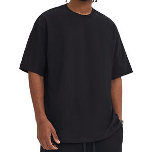 T-shirt de créateur surdimensionné en gros, t-shirt de luxe vierge, t-shirt ample à épaules tombantes pour hommes, fabricant de chemises pour hommes, personnalisable - Product Image 3