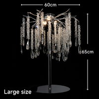 Centres de table de luxe fleur support d'arbre en métal décor de mariage en cristal décor de fête avec télécommande
