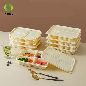 Barquette alimentaire jetable compostable avec couvercle, contenant à emporter, boîte biodégradable de luxe en amidon de maïs - Product Image 6