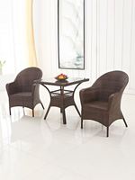 Extérieur confortable loisirs café Restaurant meubles vintage en plastique rotin osier tissage chaise Bistro chaises jardin ensemble de chaises
