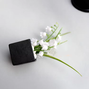 Planta Artificial en Miniatura para Fotografía, Campanilla Blanca en <span class=keywords><strong>Maceta</strong></span> Negra de Ceramoplastic - Product Image 4