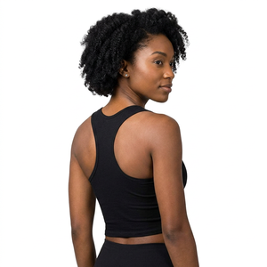 Débardeur Femme Noir en Coton Tricoté Anti-Boulochage à Col Rond, Couleur Unie, Respirant et Sans Manches - Product Image 3
