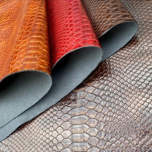 Stock Lots No MOQ Good Quality Faux PU Leather <strong>Python</strong> Embossed Snake skin - Product Image 3