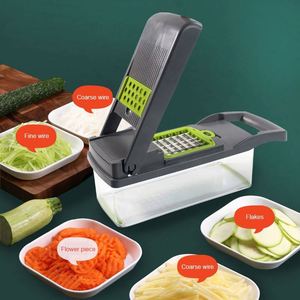 Hot Selling Smart <b>Kitchen</b> <b>Gadgets</b> Manual Madoline 12 in 1 Food Chopper Online Multi Functional Vegetable Cutter Slicer - Product Image 2
