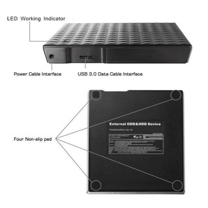 Graveur de DVD/<span class=keywords><strong>CD</strong></span> externe USB 3.0 avec 2 Mo de cache Type de plateau Portable pour ordinateur portable et de bureau - Product Image 6