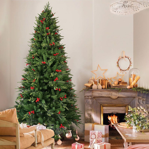 Sapin de Noël artificiel pliable en PE/PVC de haute qualité avec lumières chaudes économes en énergie pour le salon - Product Image 2