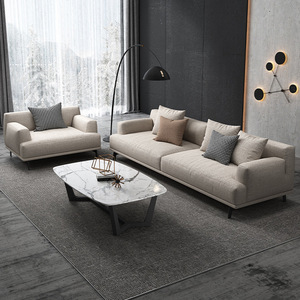 Canapé en tissu minimaliste moderne Technologie nordique Tissu Canapé d'angle 3 places Chaise longue - Product Image 3