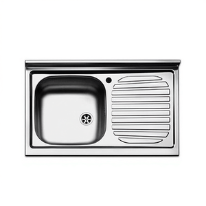 <span class=keywords><strong>Fregadero</strong></span> de Cocina de <span class=keywords><strong>Acero</strong></span> <span class=keywords><strong>Inoxidable</strong></span> de <span class=keywords><strong>80</strong></span> <span class=keywords><strong>cm</strong></span> con Escurridor Derecho y un Solo Tazón - Product Image 3