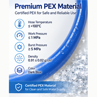 Tuyau d'alimentation en eau pour machine à glaçons PEX 1/4 pouce à compression H59-1 en laiton bleu foncé 4-20 pieds PI6-01