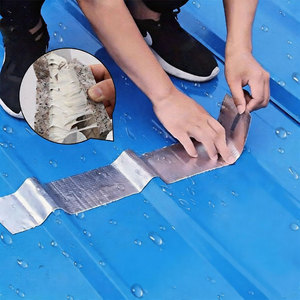Ruban Adhésif Étanche Haute Résistance à la Température <span class=keywords><strong>en</strong></span> Feuille d'Aluminium Épaisse, Ruban Butyle pour Réparation de Fissures Murs, Piscines, Toits et Conduits, Auto-Adhésif Scellant - Product Image 1