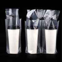 Sac rétractable carré en PE jetable et recyclable avec revêtement UV pour l'emballage de thé au lait et de whisky - Conception personnalisable