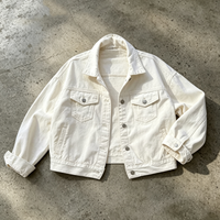 Veste en jean personnalisée de haute qualité, en denim brut japonais lourd et uni, avec fermeture à boutons, pour femme