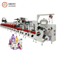 Mesin Cetak Flexo Inline Servo Ganda 8 10 Warna untuk Label, Printer Flexo untuk Film Label Perekat dan Aluminium Foil