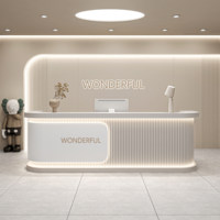 Comptoir de réception moderne et minimaliste en bois pour salon de beauté, bar, entreprise, hôtel, magasin de vêtements, caisse enregistreuse, utilisation en centre commercial