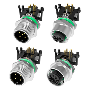 M12 cảm biến kết nối 2-17 pin một B D x Y Mã công nghiệp bảng điều chỉnh gắn góc cạnh căn cứ Nam Nữ Ổ cắm PCB kết nối không thấm nước - Product Image 1