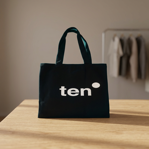 Bolsa de Compras de Lona, Tamaño Mediano, con Diseño de Letras, Asa Superior, para Uso Diario - Product Image 1