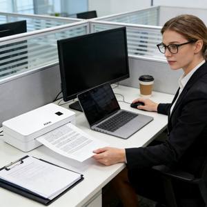 เครื่องพิมพ์พกพาขนาดเล็ก A4 แบบใช้ความร้อน สำหรับโทรศัพท์ Android และ IOS เหมาะสำหรับสำนักงาน นักเรียน พิมพ์ไฟล์ <span class=keywords><strong>PDF</strong></span> และ <span class=keywords><strong>Excel</strong></span> มีสินค้าพร้อมส่ง - Product Image 5