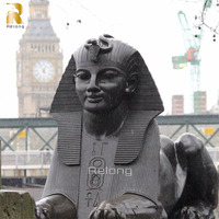 Statue de Sphinx Féminin en Bronze Ancien Égyptien de Grande Taille pour la Décoration Extérieure des Rues