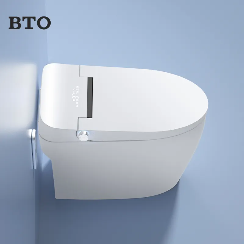 BTO vendita calda auto flip piedino intelligente da pavimento montato in un unico pezzo wc da toilette elettronica intelligente tazza da bagno