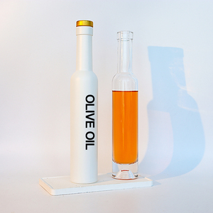 Récipient d'huile de cuisson noir blanc de qualité alimentaire avec logo personnalisé de 200ml 375ml 500ml Bouteille d'huile d'olive en verre avec bouchon - Product Image 1