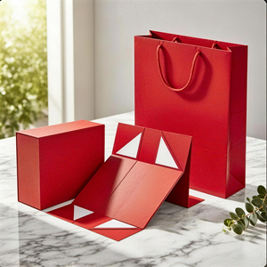 Teal Self Erecting Paperboard <b>Gift</b> <b>Box</b> with <b>Magnetic</b> Closure Four-Color Printing Rectangle Shape with Handle for Craft Packaging - Product Image 4