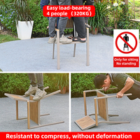 Ensemble de salle à manger moderne pour jardin et terrasse, table en alliage d'aluminium et WPC, chaises empilables, résistant aux intempéries, mobilier d'extérieur pour événements