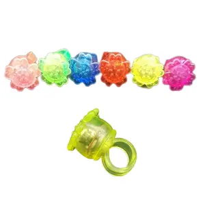 Party Favors Kids Birthday Gift Flashing Light up Finger Jelly Ring Toys Bumpy Luminous LED flower Light Up Rings